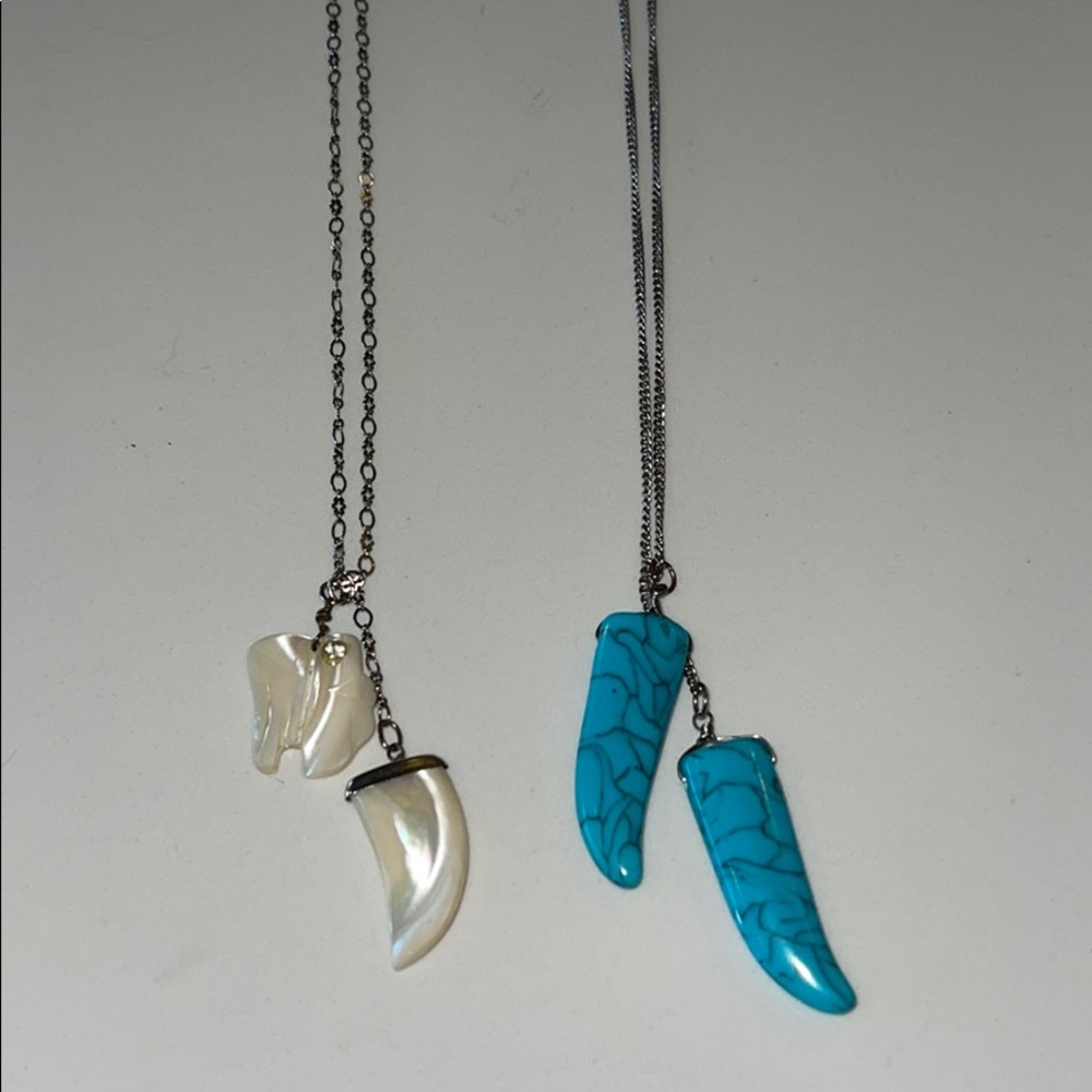 Two For One Long Simple Statement Necklaces. - image 1